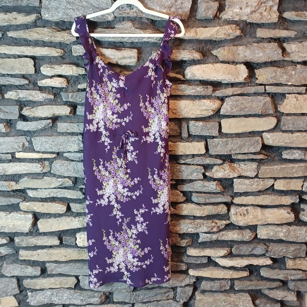 Express floral purple dress sleeveless sz 11/12